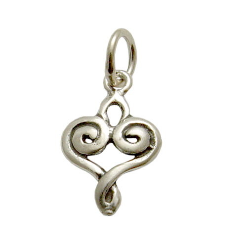 Charms & Solderable Accents Sterling Silver Swirly Heart Charm